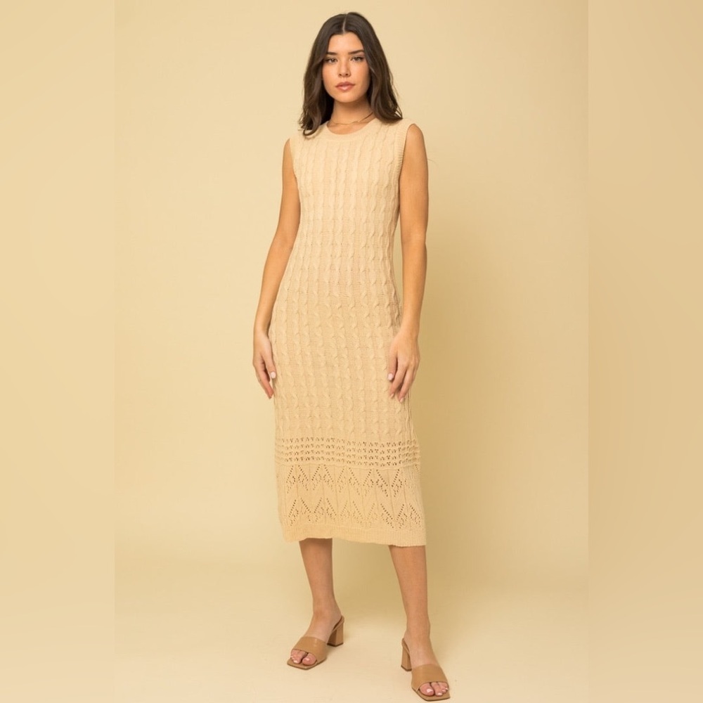Pinkblush crochet midi dress nwot